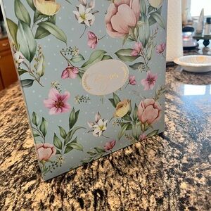 Floral Recipe Binder in Pastel Blue 
Includes Recipe Cards and More!!
